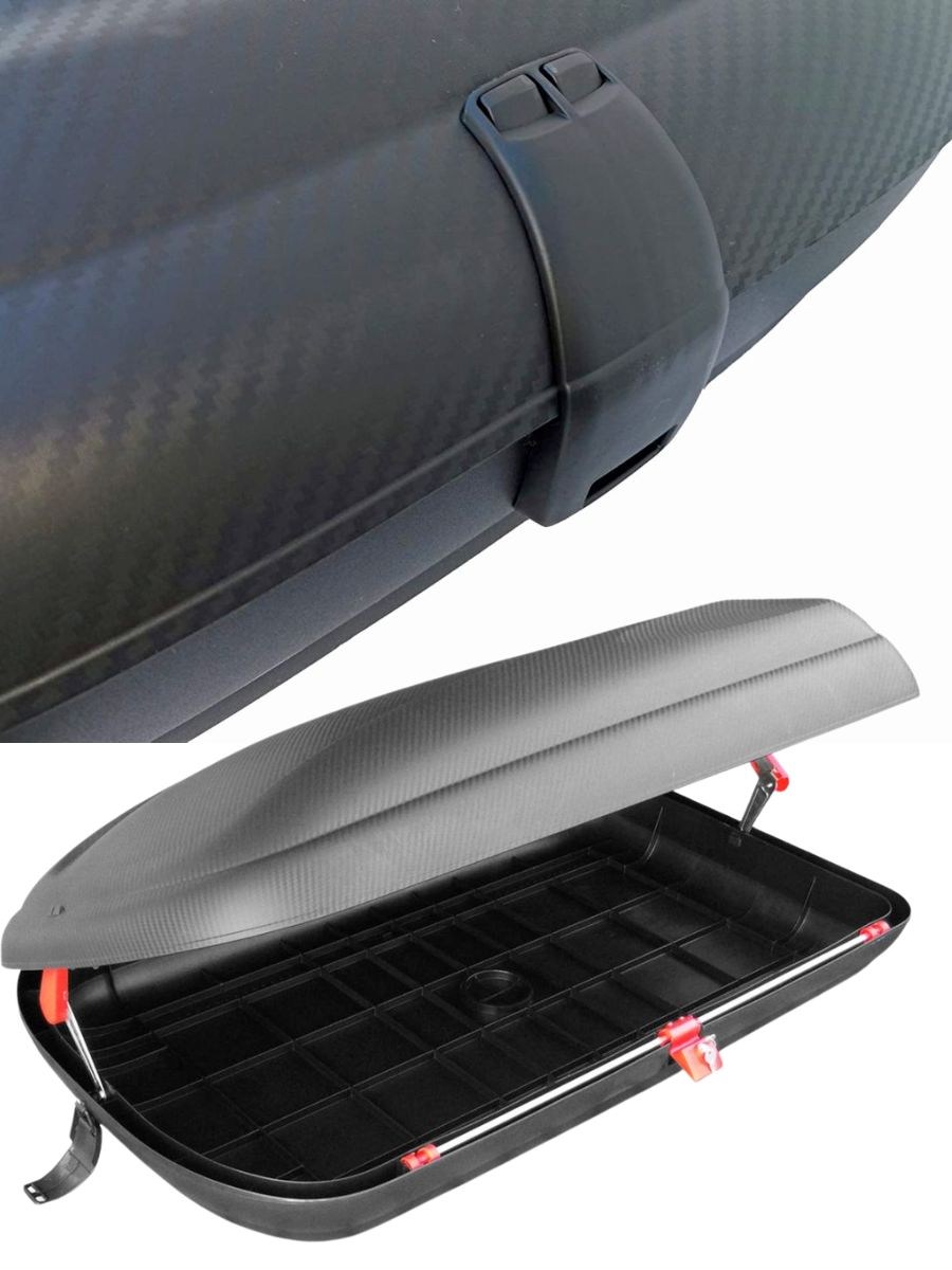 Автобокс Art Plast с ключ, 480 литра - черен карбон 