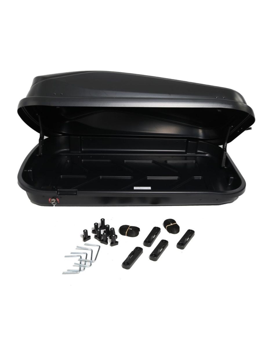 Автобокс Junior Easy 320 литра с 85 mm крепежи и с ключ - черен гланц 