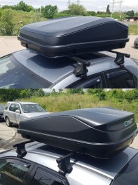 Автобокс Junior Easy 420 литра  с 85 mm крепежи и с ключ- черен гланц 