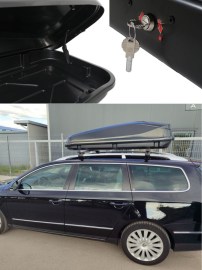 Автобокс Junior Easy 480 литра с 85 mm крепежи и с ключ - черен 