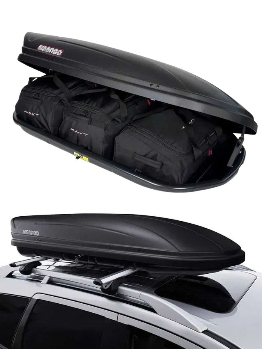 Автобокс Menabo Marathon 460 литра  с едностранно отваряне с ключ- черен 