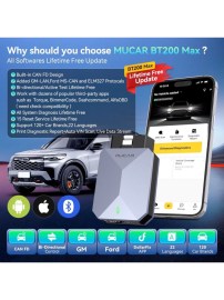 Автодиагностика Mucar BT200 Max – 15+ ресет функции, Bi-Directional управление и доживотна актуализация