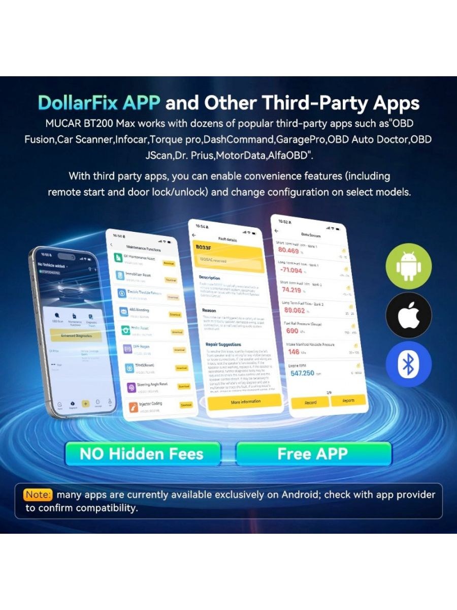 Автодиагностика Mucar BT200 Max – 15+ ресет функции, Bi-Directional управление и доживотна актуализация