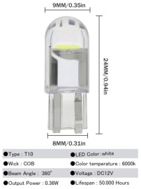 Диодна крушка (LED крушка) 12V, W5W, T10, W2.1x9.5d, блистер 2 бр
