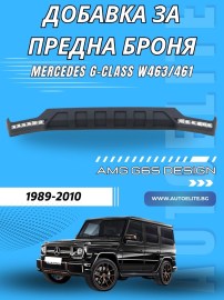 Добавка за предна броня с дневни светлини за Mercedes W461 / W463 G-Class (1989-2010) – Brabus дизайн