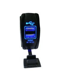 Двойно USB Универсално Зарядно за Вграждане Коли , Мотори и Лодки 3.1А