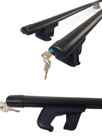 Греди напречни 120cm за багажник за кола - за стандартни надлъжни релси с отвор с ключ - черни