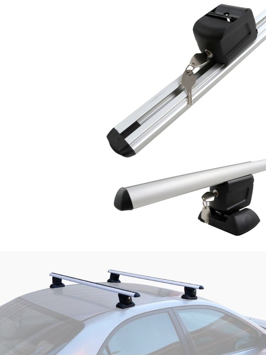 Греди напречни за багажник за кола напречни 120см - за фабрични резби на покрива, с ключ