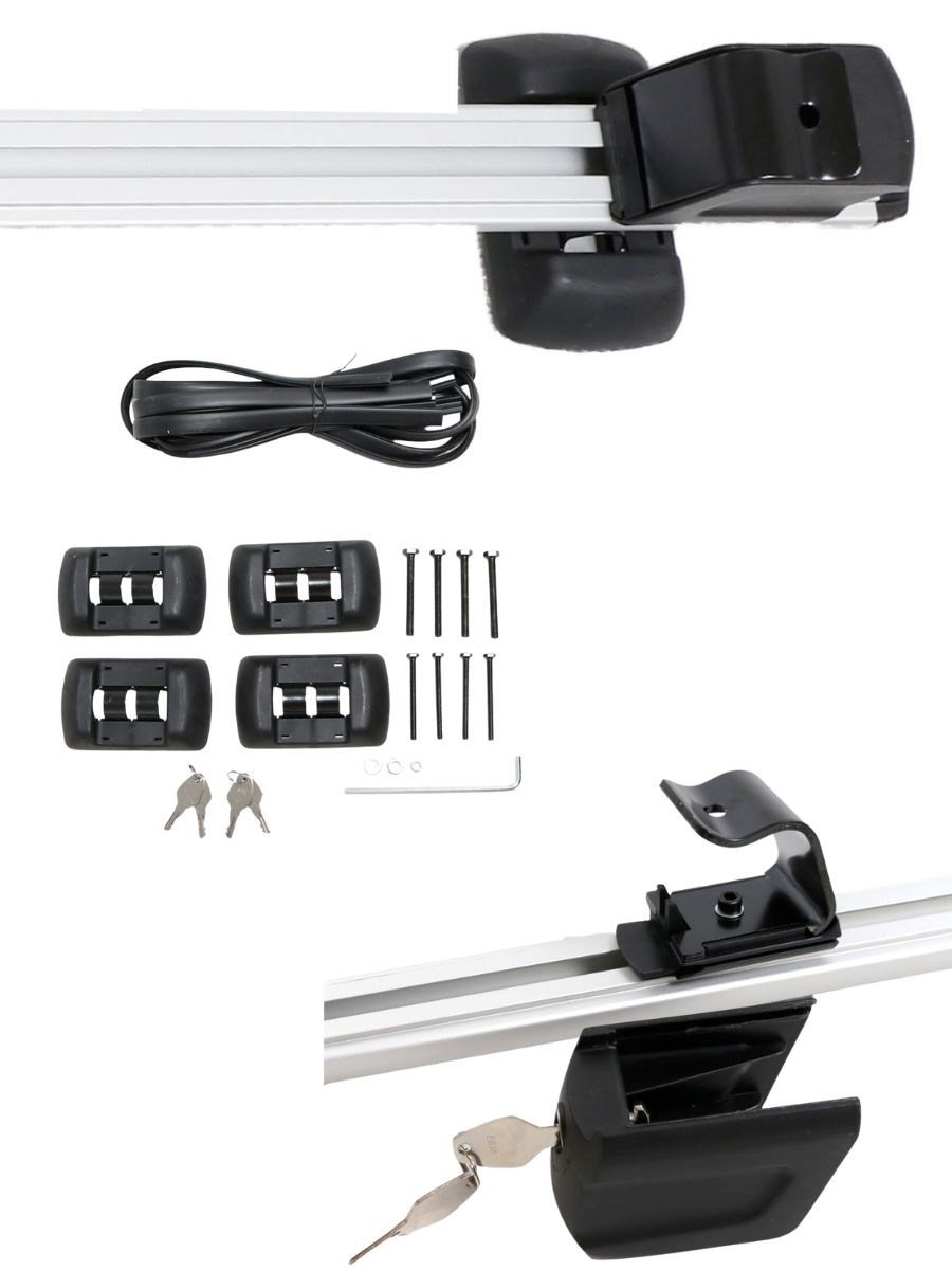 Греди напречни за багажник за кола напречни 120см - за фабрични резби на покрива, с ключ