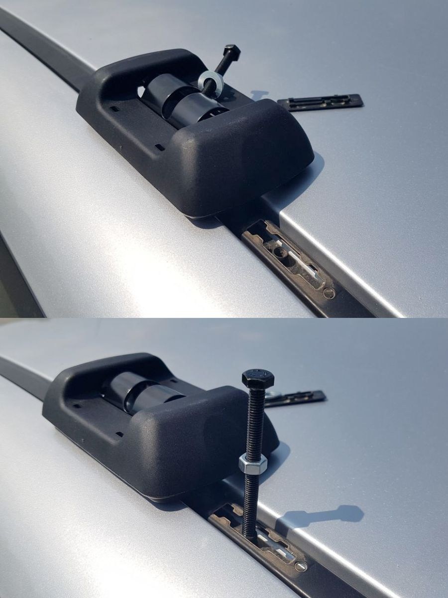 Греди напречни за багажник за кола напречни 120см - за фабрични резби на покрива, с ключ