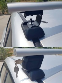 Греди напречни за багажник за кола напречни 120см - за фабрични резби на покрива, с ключ