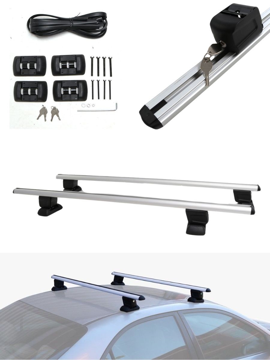 Греди напречни за багажник за кола напречни 135см- за фабрични резби на покрива, с ключ