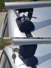 Греди напречни за багажник за кола напречни 135см- за фабрични резби на покрива, с ключ