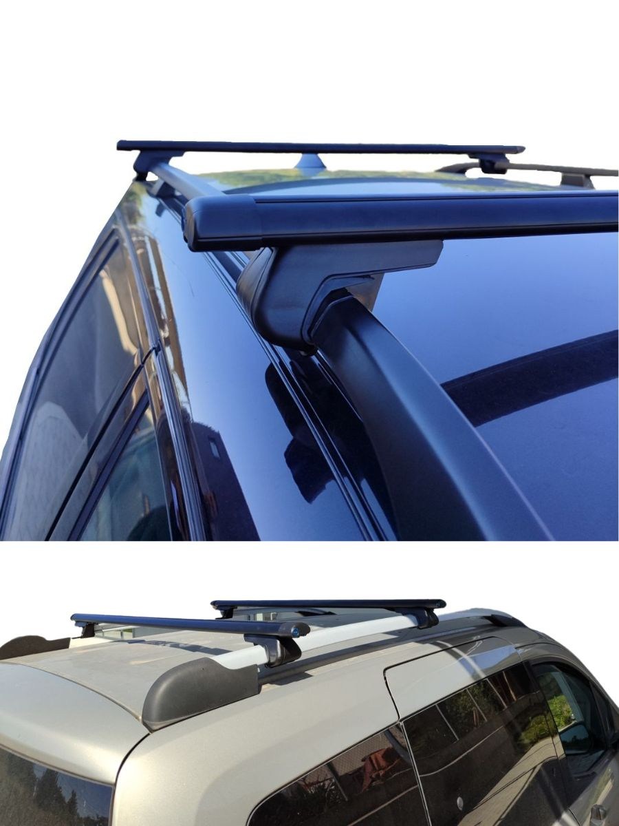 Греди напречни 135cm за багажник за кола - за стандартни надлъжни релси с отвор с ключ - черни