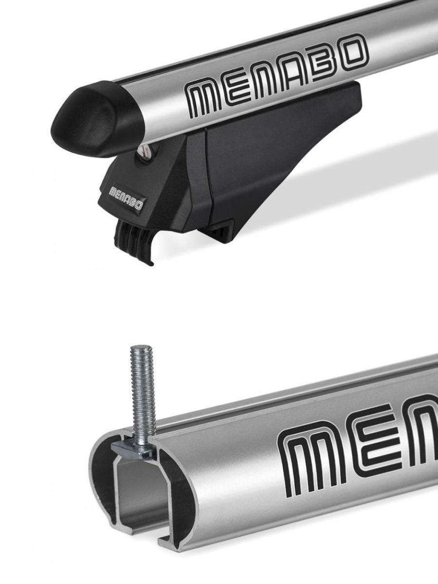 Греди напречни за багажник - за вградени покривни релси, без отвор - Menabo Tiger Silver XL 