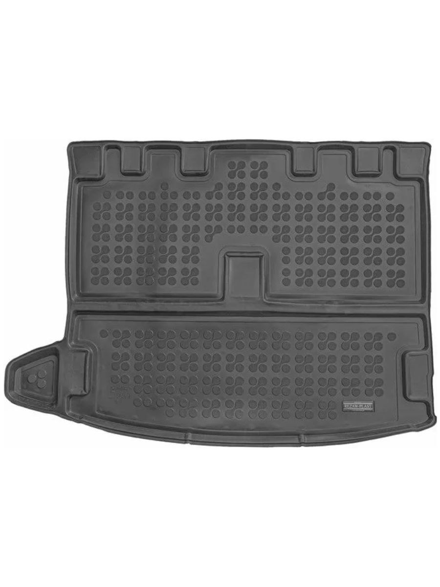 Гумена стелка за багажник за Dacia Jogger (2021+) Rezaw Plast с един под за багажник - 5 и 7 места, с разгънати и сгънати трети ред седалки