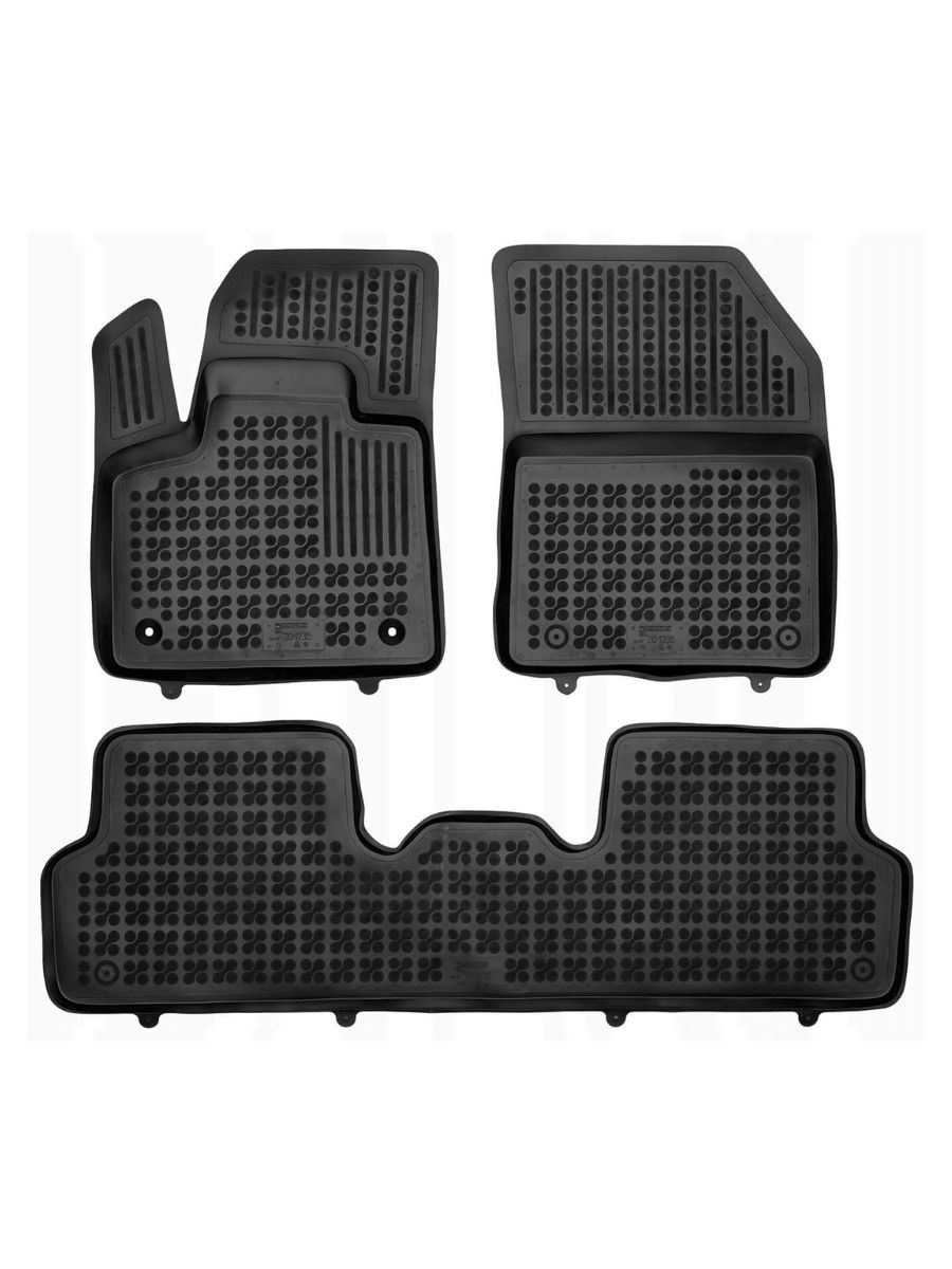 Гумени стелки тип леген за Citroen DS7 Crossback (2018+) без тунел на задния под