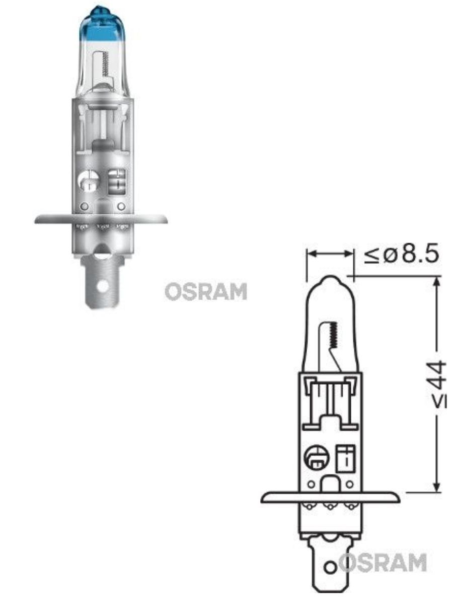 Халогенна крушка Osram H1 Night Breaker Laser Next Gen +150%, 55W, 12V, P14.5S