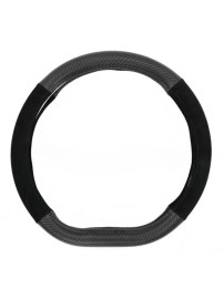 Калъф за волан D-shape 37-38 см – еко кожа и набук, черен карбон