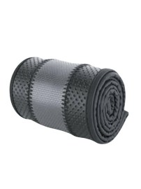 Калъф за волан от еко кожа - черно-сив, универсален 37-38 см