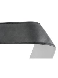 Калъф за волан от еко кожа - черно-сив, универсален 37-38 см