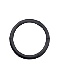 Калъф за волан от естествена кожа - черен, размер М 37-39 см