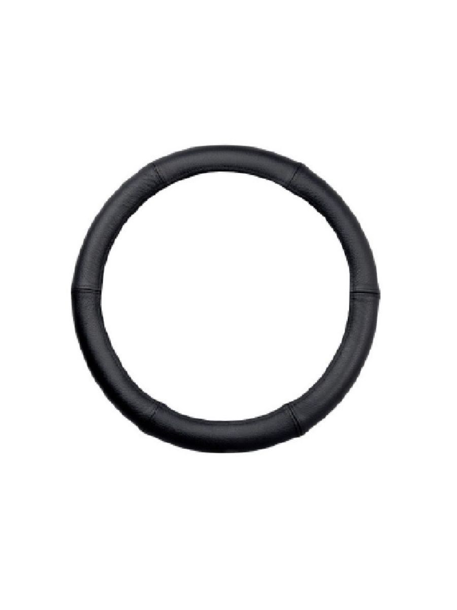 Калъф за волан от естествена кожа - черен, размер М 37-39 см