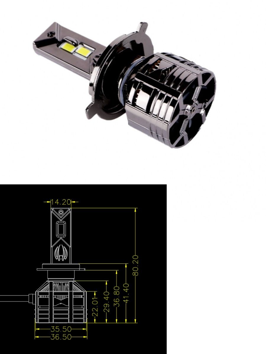 LED диодни крушки H4 12V 150W 15000lm Canbus без грешки 6000K – къси и дълги светлини