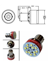 LED Крушка със зумер за звукова сигнализация при заден ход 12V Бяла P21W BA15S