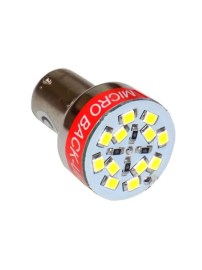 LED Крушка със зумер за звукова сигнализация при заден ход 12V Бяла P21W BA15S