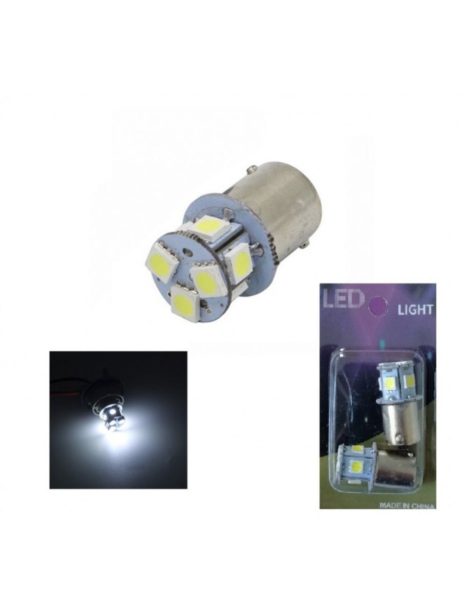 LED Крушки 24V BA15S 1156 (P21W) Бяла Светлина с срещуположни пинове (180°)
