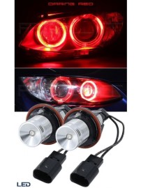 LED крушки Angel Eyes за BMW 12V-24V – червени с Canbus без грешки