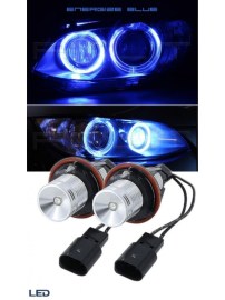 LED крушки Angel Eyes за BMW 12V-24V – сини с Canbus без грешки