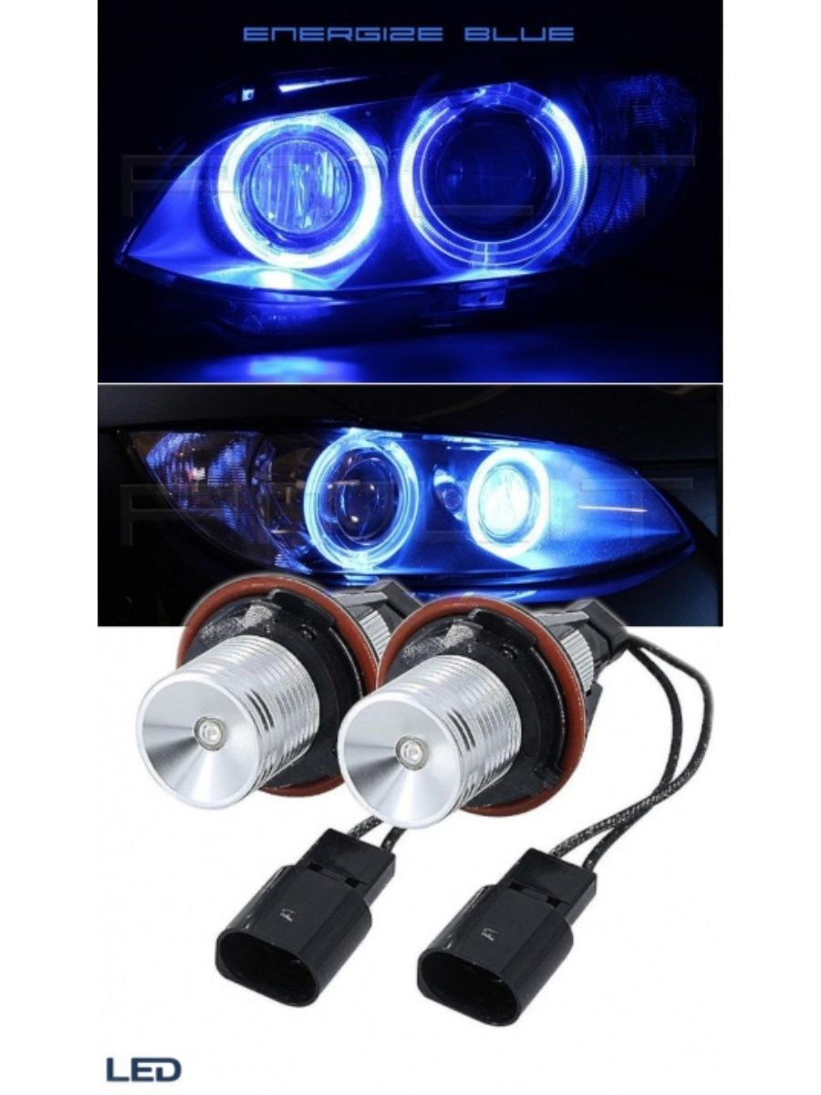 LED крушки Angel Eyes за BMW 12V-24V – сини с Canbus без грешки