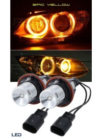 LED крушки Angel Eyes за BMW 12V-24V – жълти с Canbus без грешки