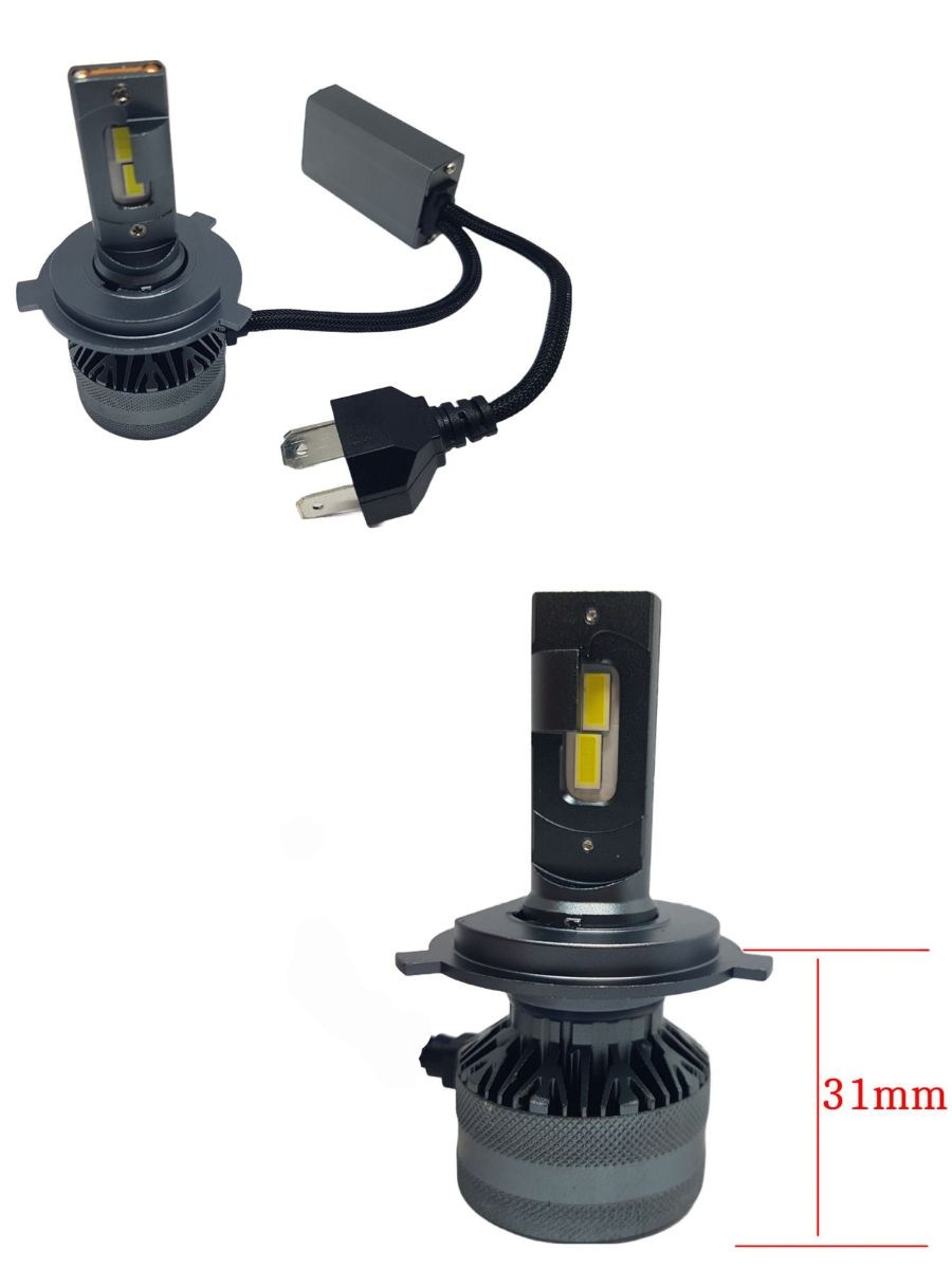 Лед крушки H4 A60 – 155 000 Лукса, 55W, Canbus 6000K – Ултра мощна LED система за фарове