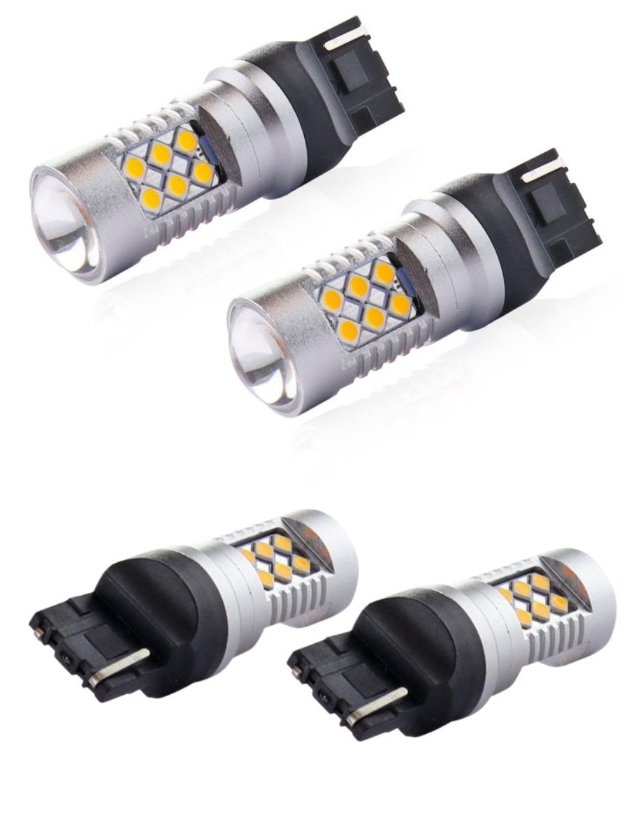 LED крушки T20 WY21W Canbus 3030 24SMD 12V-24V – оранжева светлина, комплект 2 броя
