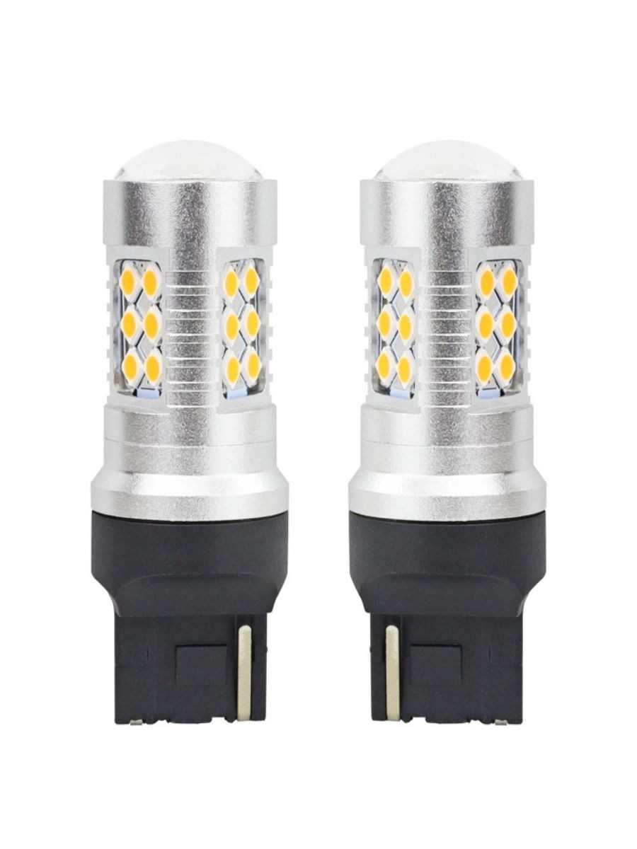 LED крушки T20 WY21W Canbus 3030 24SMD 12V-24V – оранжева светлина, комплект 2 броя