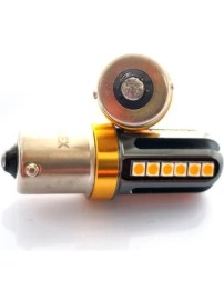 LED Крушки за мигач BA15S (P21W) 12V - 24V Жълта / Оранжева Светлина EXCLUSIVE