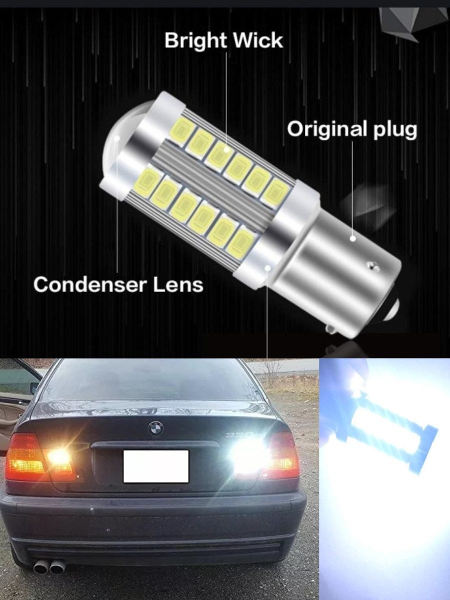 LED Лед Крушки за мигач/стоп, 33 SMD, С Лупа, BAU15S 1156