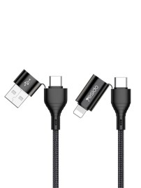 Мултифункционален кабел YESIDO AllConnect 60W – USB/Type-C/Lightning