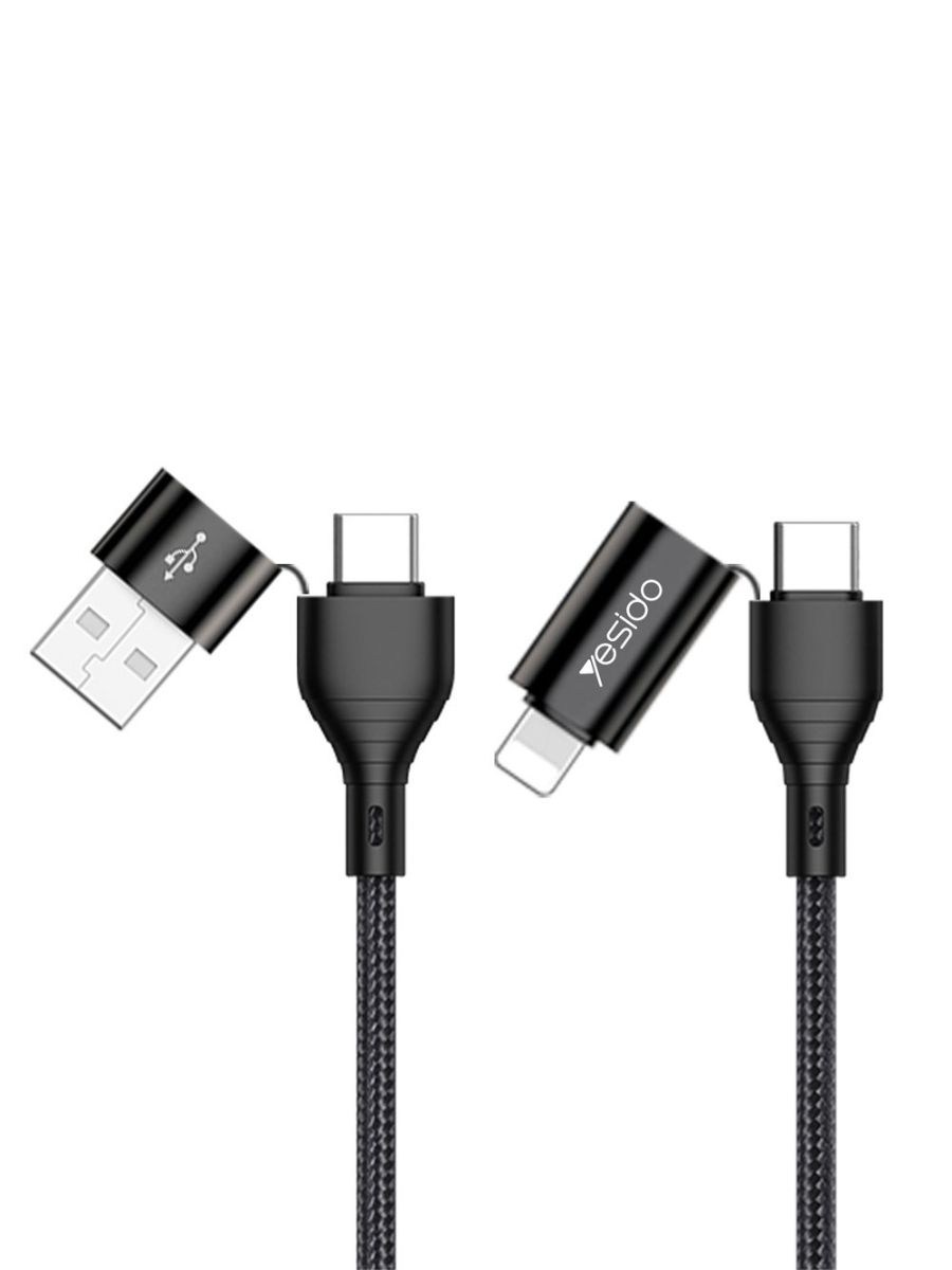 Мултифункционален кабел YESIDO AllConnect 60W – USB/Type-C/Lightning