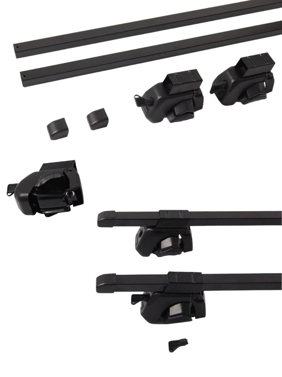 Напречни греди за багажник - за фабрични надлъжни релси с отвор - 120cm с ключ - метални