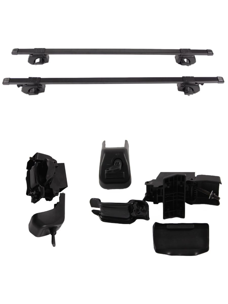 Напречни греди за багажник - за фабрични надлъжни релси с отвор - 120cm с ключ - метални