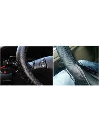 Перфориран кожен калъф за волан тип &#34;заший си сам&#34; - размер М 37-38 см