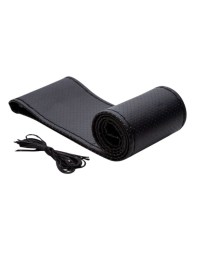 Перфориран кожен калъф за волан тип "заший си сам" - размер М 37-38 см