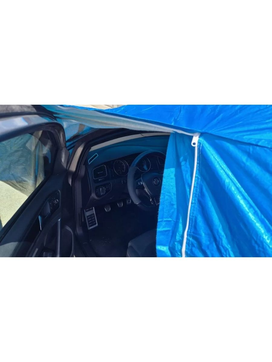 Покривало за кола ватирано отвътре, с цип за шофьорската врата и джобове за огледала 520x180x150m - размер SUV - Синьо 