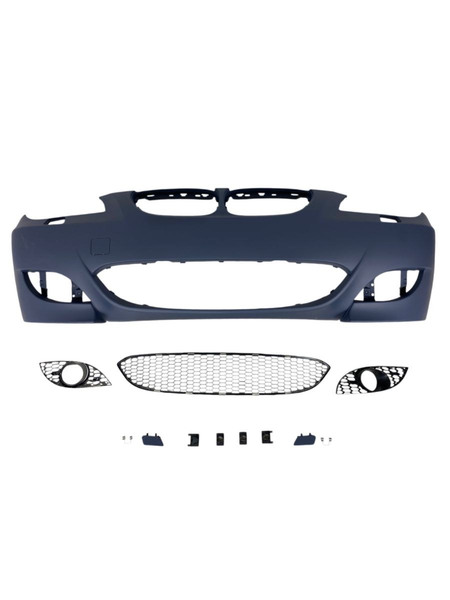 Предна броня за BMW E60/E61 sedan/combi - M5 дизайн с отвори за халогени, грундирана 