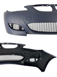 Предна броня за BMW E60/E61 sedan/combi - M5 дизайн с решетки без отвори за халогени, грундирана 