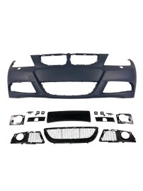 Предна броня за BMW E90 / E91 (2005-2008) - M-Tech дизайн с отвори за пръскалки, без парктроник грундирана 